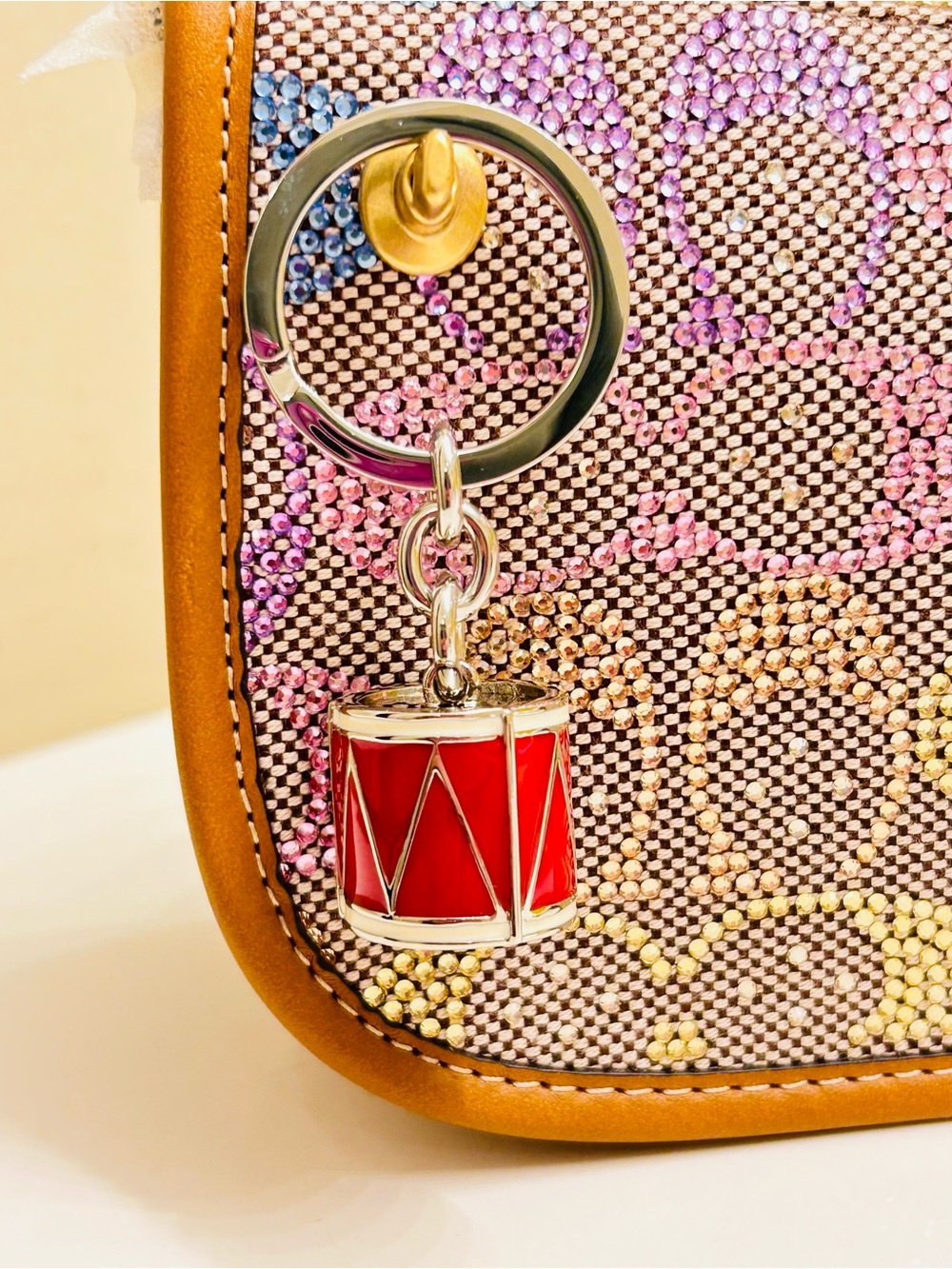 EXTREMELY RARE Coach Y2K Red Drum Keychain/ Bag Charm - Picture 2 of 16